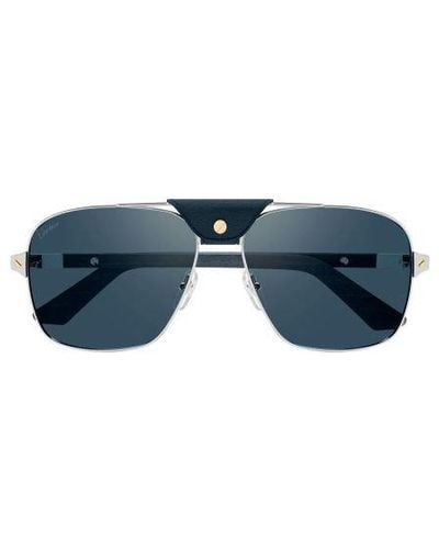 Cartier Aviator Frame Sunglasses - Blue