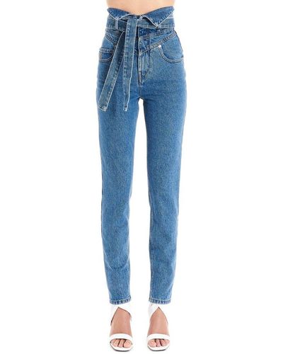 The Attico Belted High Waist Jeans - Blue