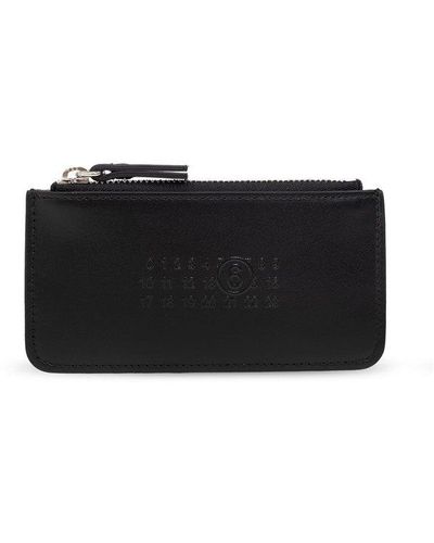 MM6 by Maison Martin Margiela Numerical-logo Zipped Card Holder - Black