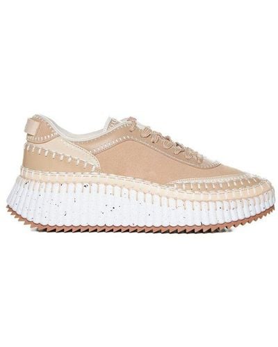 Chloé Nama Lace-up Trainers - Pink