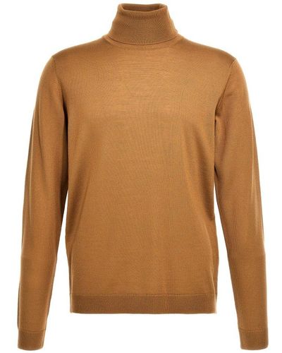 Roberto Collina Roll Neck Long Sleeved Sweater - Brown