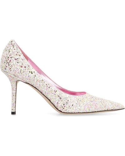 Jimmy Choo Love 85 Glittered Pointed-toe Court Shoes - Pink