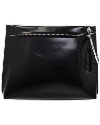 Dries Van Noten Ring Detailed Clutch Bag - Black