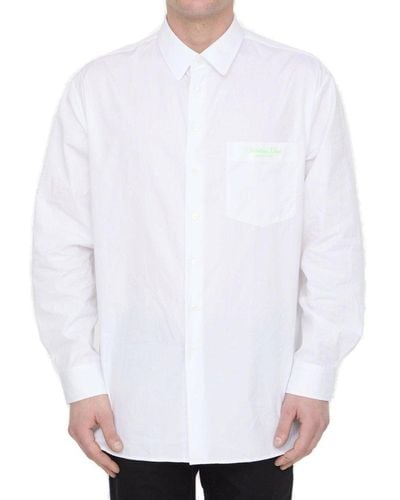 Dior Christian Dior Couture Embroidered Poplin Shirt - White