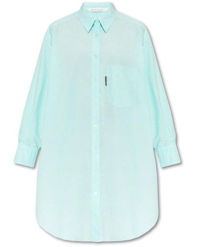 Palm Angels Oversize Shirt Dress - Blue