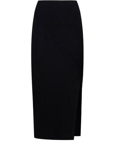 Diane von Furstenberg Archer Side-slit Skirt - Black