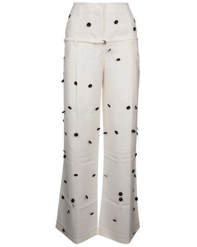Jacquemus Polka Dots Detail Trousers - White