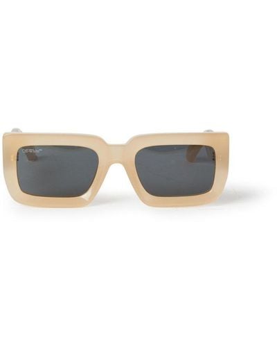 Off-White c/o Virgil Abloh Boston Rectangular Frame Sunglasses - Natural