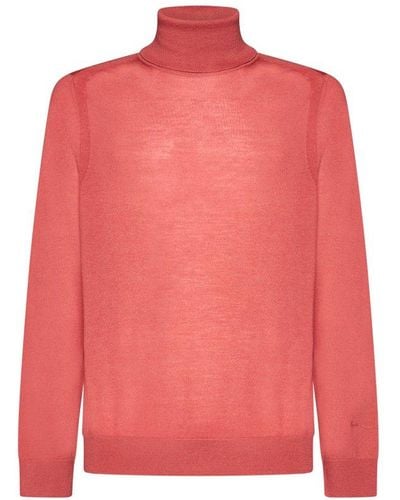 Paul Smith Signature Stripe Detailed Roll Neck Jumper - Pink