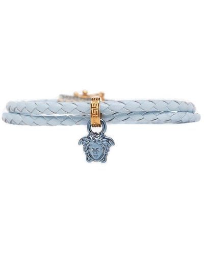 Versace Medusa Charm Woven Necklace - Blue