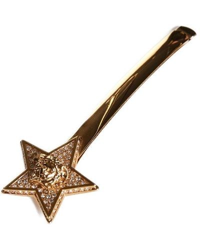 Versace Star Embellished Hair Pin - Metallic