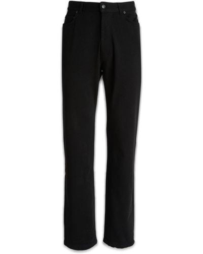 Balenciaga Logo Embroidered Straight Leg Trousers - Black