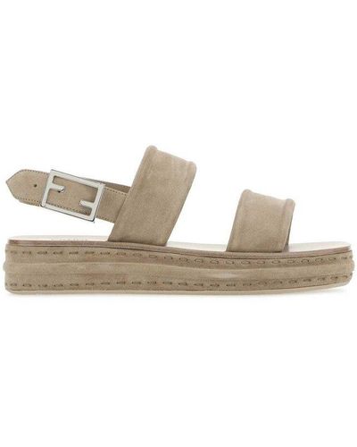 Fendi Ankle Strapped Sandals - Natural