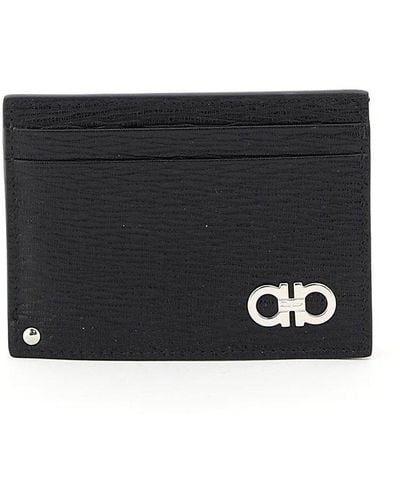Ferragamo Textured Leather Card Case - Black