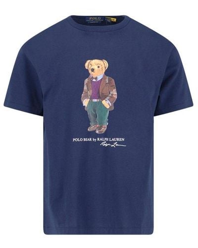 Polo Ralph Lauren Polo Bear Motif Crewneck T-shirt - Blue