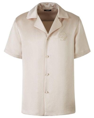 Balmain Satin Logo Shirt - White