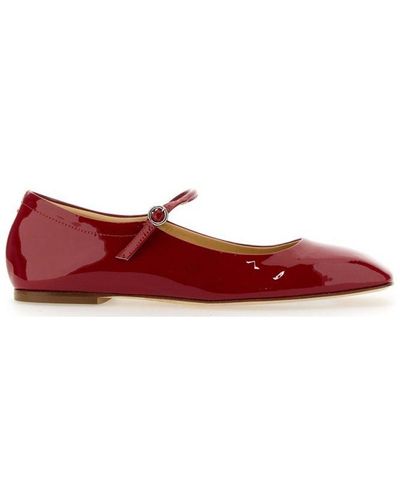 Aeyde Uma Square-toe Flat Shoes - Red