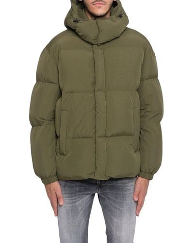 DIESEL Puffer Jacket With Detachable Hood - Green