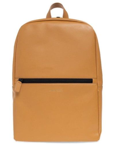Common Projects Leather Backpack With Logo - Orange