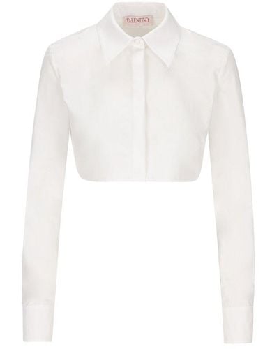 Valentino Cropped Buttoned Shirt - White