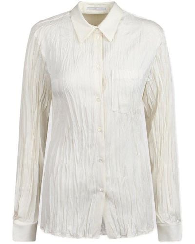 Helmut Lang Classic Crushed Satin Shirt - White