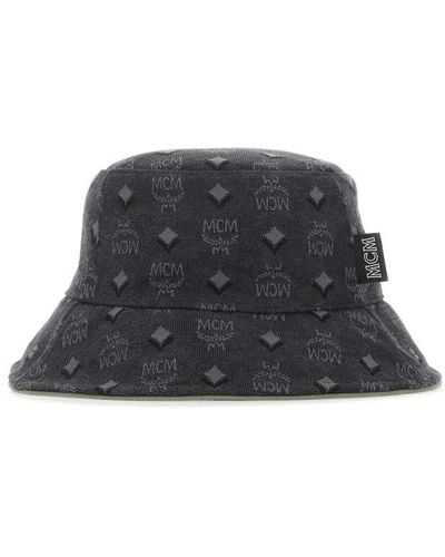 MCM Embroidered Fabric Hat - Black