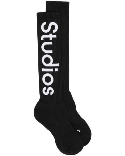 Acne Studios Logo-print Ankle Socks - Black