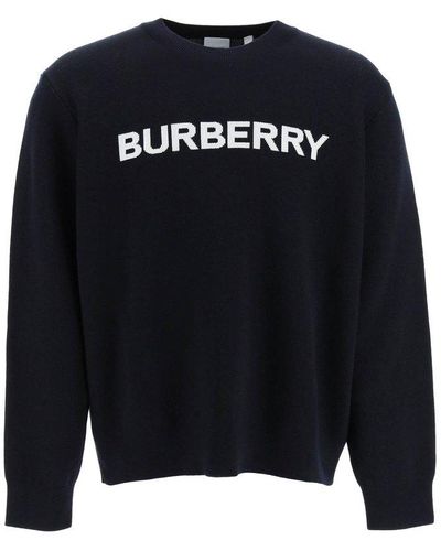 Burberry Pullover With Logo - Black