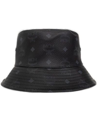 MCM Monogram Printed Pull-on Bucket Hat - Black