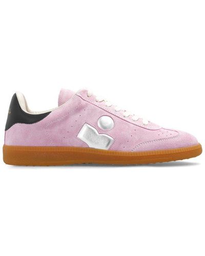 Isabel Marant Beth Mixed Leather Triple-Grip Trainers - Pink