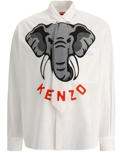 KENZO Elephant Printed T-shirt - Gray