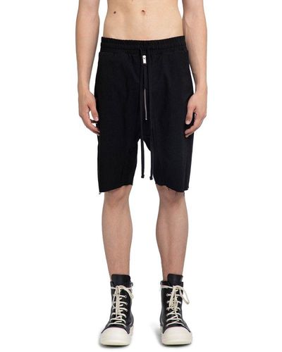Thom Krom Drop Crotch Zipped Raw-cut Shorts - Black