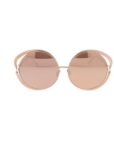 Linda Farrow Round Frame Sunglasses - Pink