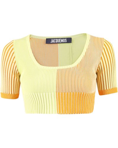 Jacquemus Colour Block Cropped Top - Yellow