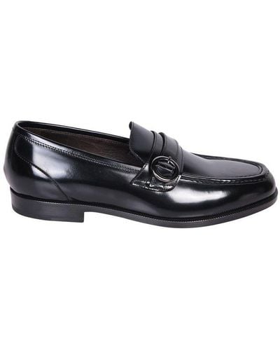 Tagliatore Buckle-detailed Slip-on Loafers - Grey