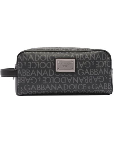 Dolce & Gabbana Logo Plaque Wash Bag - Black