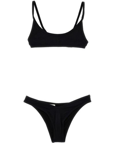 The Attico Ribbed Bikini Beachwear - Black