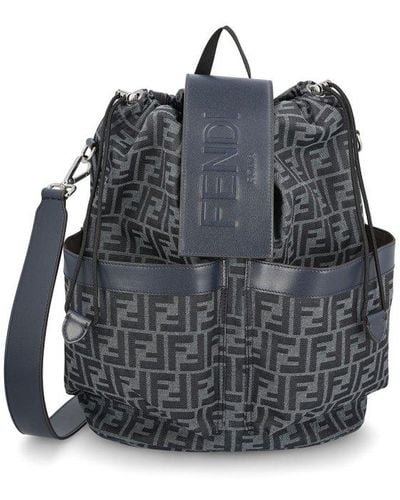 Fendi Ff Jacquard Strike Medium Backpack - Grey
