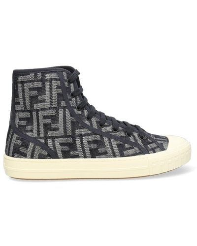 Fendi Ff Motif High-top Sneakers - Multicolour