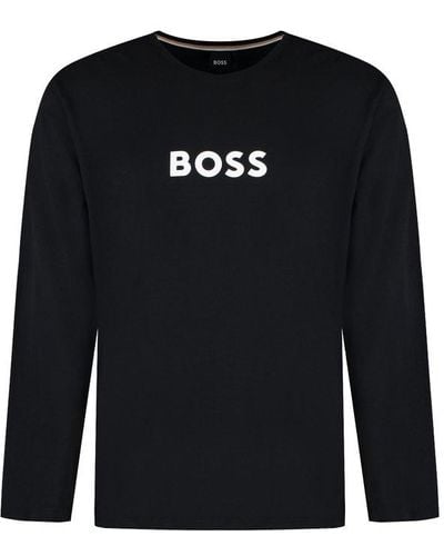 BOSS Logo Printed Pyjama Set - Black