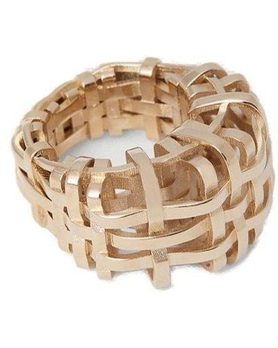 Burberry Check Cage Ring - Metallic