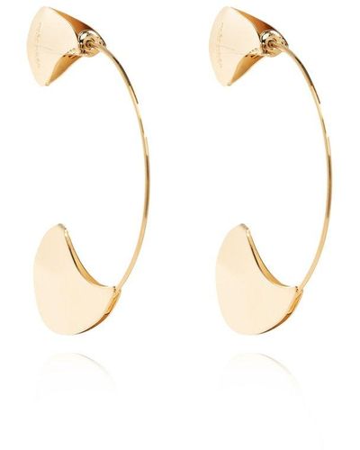 Jil Sander Brass Earrings, - Metallic
