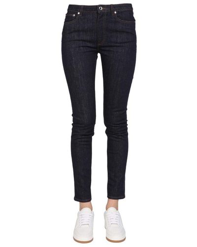 Burberry Mid-Rise Slim Fit Jeans - Blue