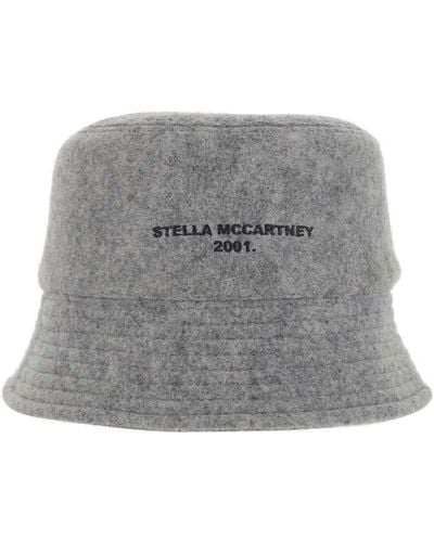 Stella McCartney Bucket Hat With Logo - Gray