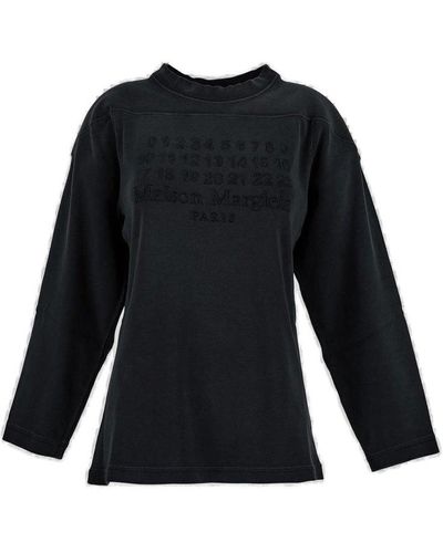 Maison Margiela Long-sleeved Crewneck Sweatshirt - Black