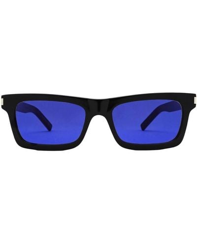 Saint Laurent Rectangular Frame Sunglasses - Blue