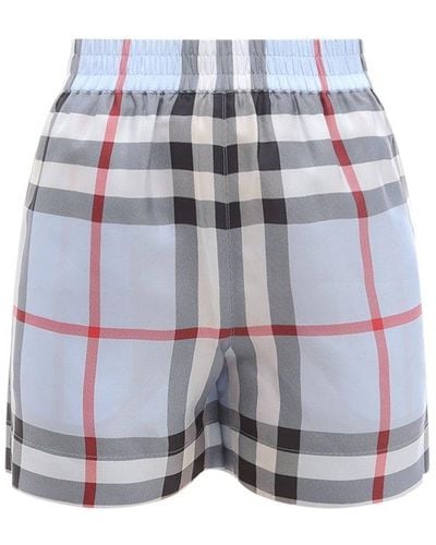 Burberry Check Patterned Bermuda Shorts - White