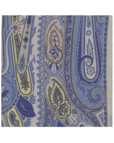Etro Paisley Printed Scarf - Blue