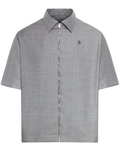 Givenchy Collared Short-sleeve Shirt - Grey