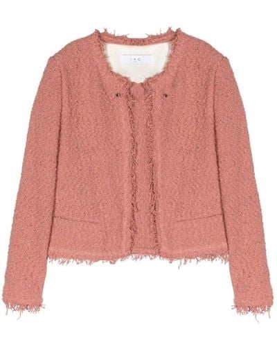 IRO Shavani Fringed-edge Knitted Jacket - Pink